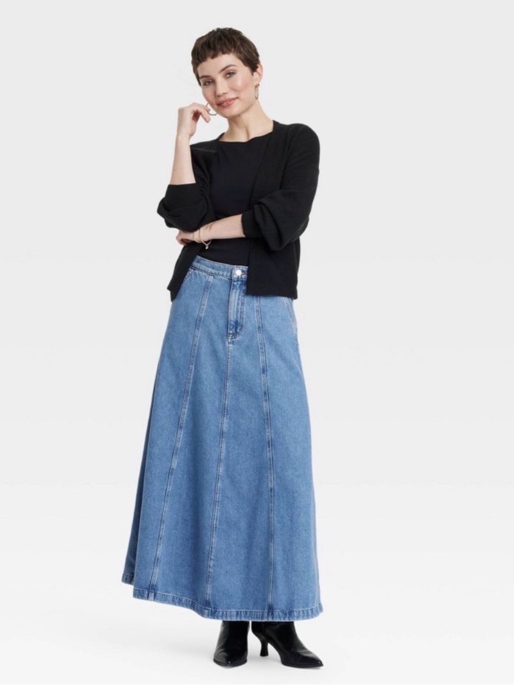 Universal Thread Light Blue Denim Maxi Skirt